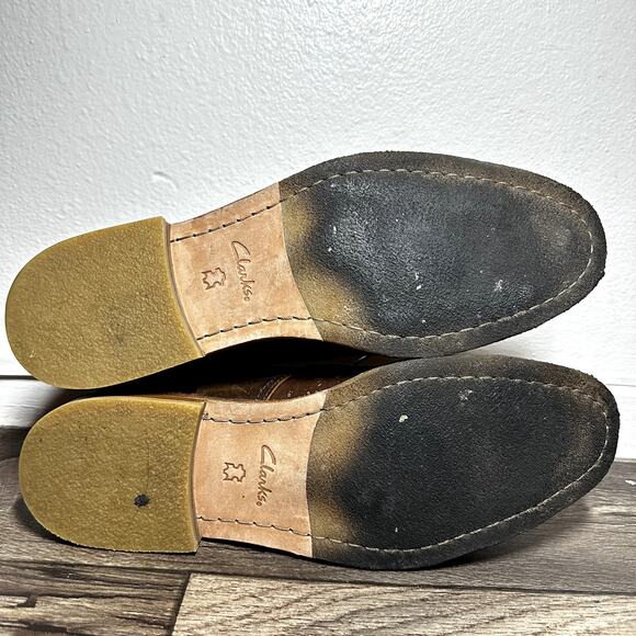 Clarks Bushacre 2 Chukka Boot Leather Lace-Up Round Toe Brown 13 - Picture 7 of 7